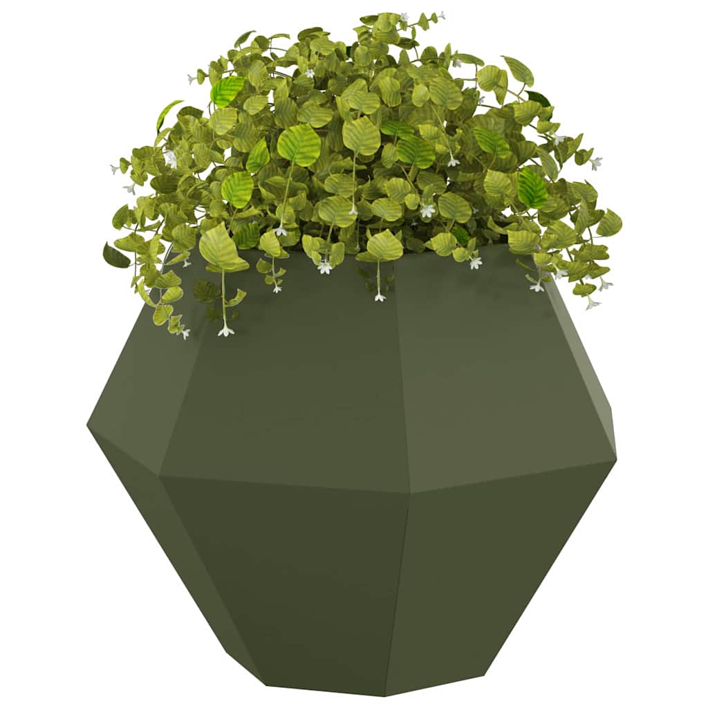 Planter Olive Green 75 x 75 x 60 cm Steel
