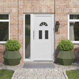 Planter 2 pcs Olive Green 75 x 75 x 60 cm Steel