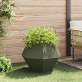 Planter 2 pcs Olive Green 75 x 75 x 60 cm Steel