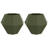 Planter 2 pcs Olive Green 75 x 75 x 60 cm Steel