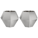 Planter 2 pcs Silver 75 x 75 x 60 cm Stainless Steel