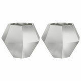 Planter 2 pcs Silver 75 x 75 x 60 cm Galvanised Steel