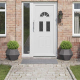 Planter 2 pcs Black 50 x 50 x 40 cm Steel