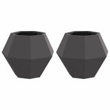 Planter 2 pcs Black 50 x 50 x 40 cm Steel