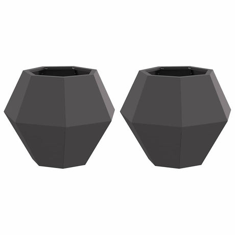 Planter 2 pcs Black 50 x 50 x 40 cm Steel
