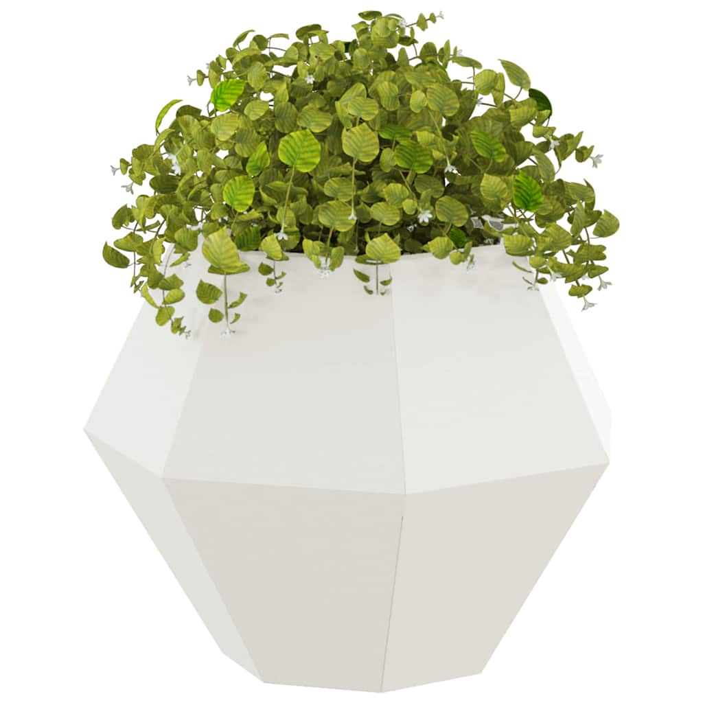 Planter White 50 x 50 x 40 cm Steel