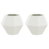 Planter 2 pcs White 50 x 50 x 40 cm Steel