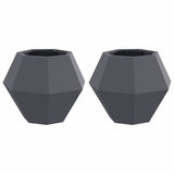 Planter 2 pcs Anthracite 50 x 50 x 40 cm Steel