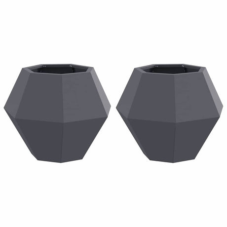 Planter 2 pcs Anthracite 50 x 50 x 40 cm Steel