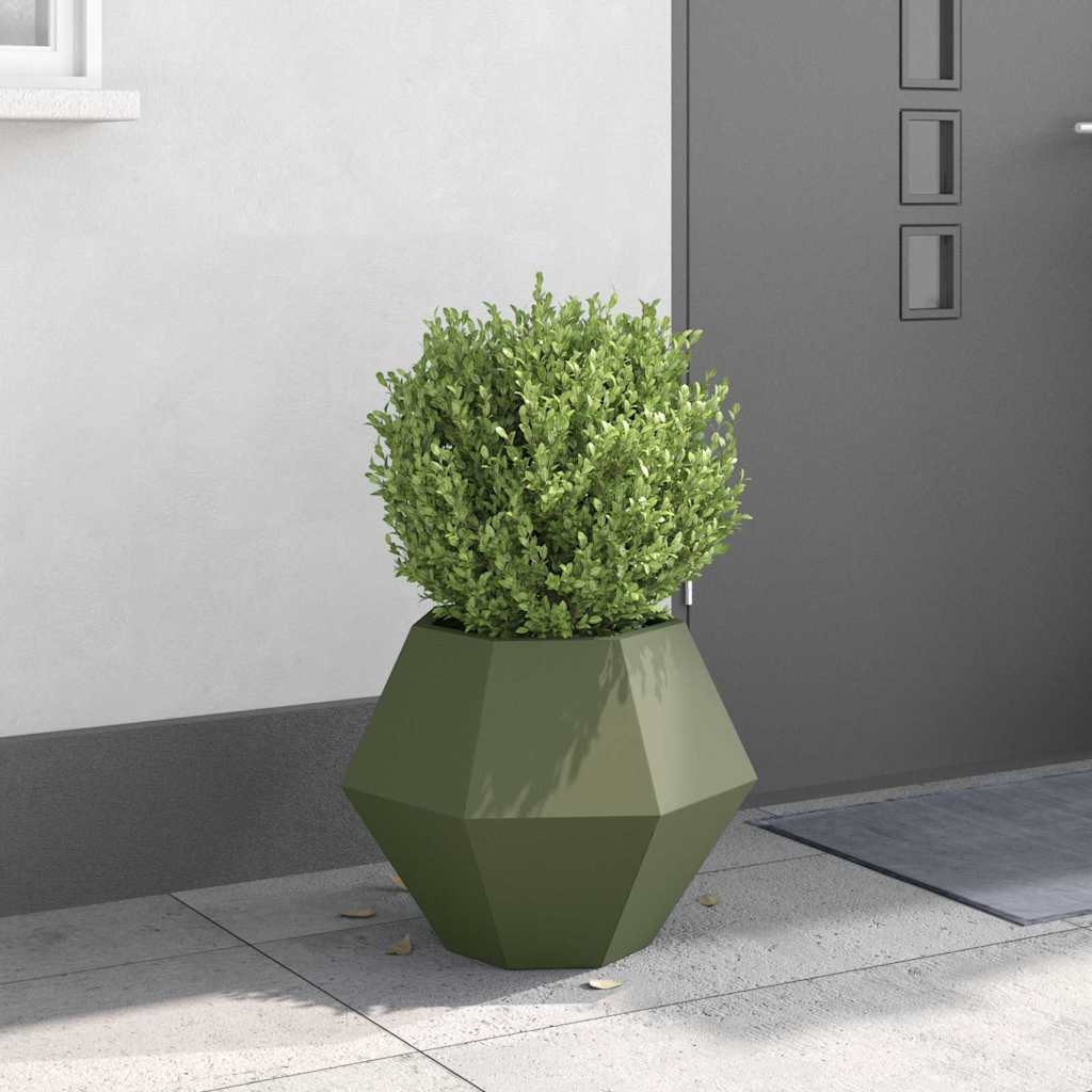 Planter Olive Green 50 x 50 x 40 cm Steel