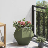 Planter 2 pcs Olive Green 50 x 50 x 40 cm Steel