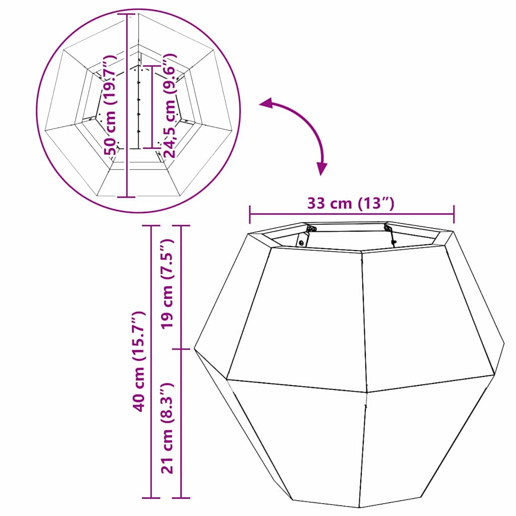 Planter Silver 50 x 50 x 40 cm Stainless Steel