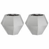 Planter 2 pcs Silver 50 x 50 x 40 cm Stainless Steel