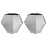 Planter 2 pcs Silver 50 x 50 x 40 cm Galvanised Steel