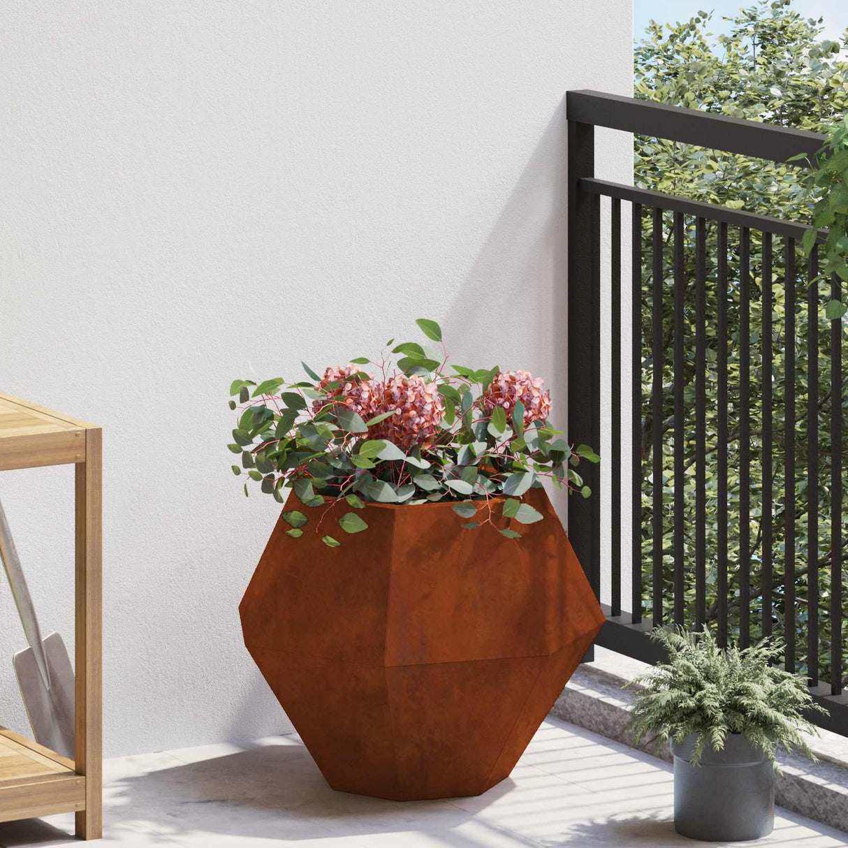 Planter 2 pcs Rusty 50 x 50 x 40 cm Weathering Steel