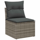 Sofa Set with Cushion with Storage 8 pcs Grey Poly Rattan