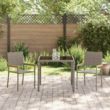 Garden Dining Set 3 pcs Grey, Brown 90 x 90 x 75 cm Poly Rattan