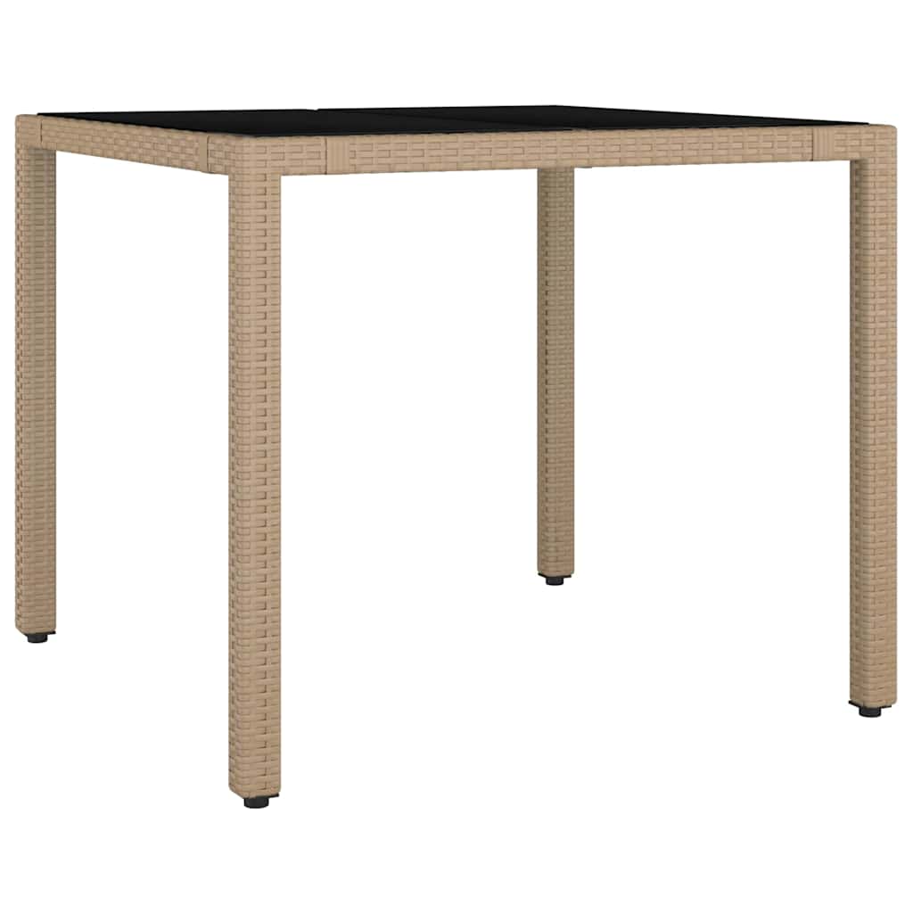 Garden Dining Set 3 pcs Beige 90 x 90 x 75 cm Poly Rattan