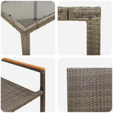 Garden Dining Set 5 pcs Grey 90 x 90 x 75 cm Poly Rattan