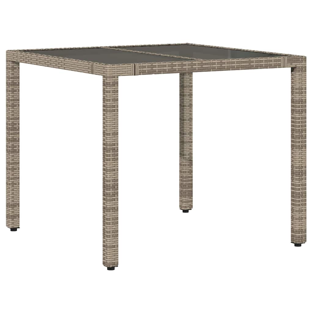 Garden Dining Set 5 pcs Grey 90 x 90 x 75 cm Poly Rattan
