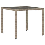 Garden Dining Set 5 pcs Grey 90 x 90 x 75 cm Poly Rattan