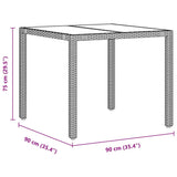 Garden Dining Set 5 pcs Grey 90 x 90 x 75 cm Poly Rattan