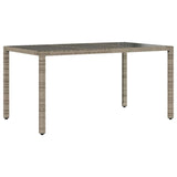 Garden Dining Set 7 pcs Grey 150 x 90 x 75 cm Poly Rattan