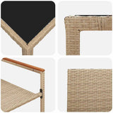 Garden Dining Set 7 pcs Beige 150 x 90 x 75 cm Poly Rattan