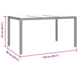 Garden Dining Set 7 pcs Beige 150 x 90 x 75 cm Poly Rattan