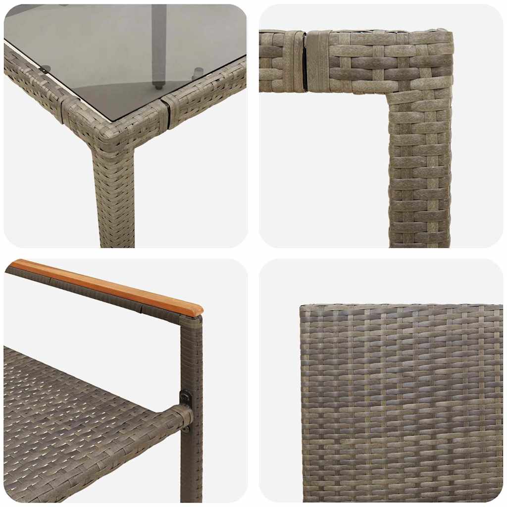 Garden Dining Set 7 pcs Grey 190 x 90 x 75 cm Poly Rattan