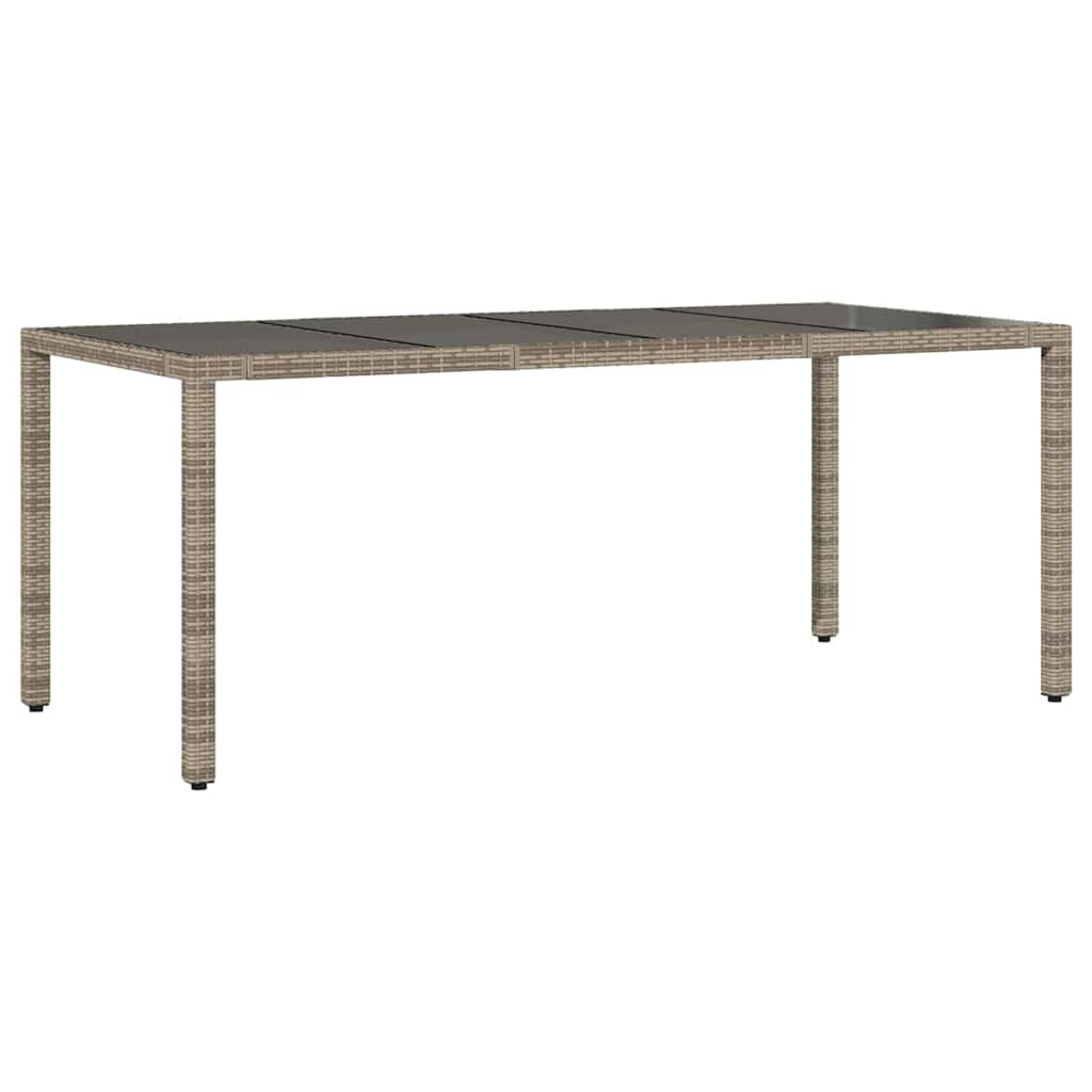 Garden Dining Set 7 pcs Grey 190 x 90 x 75 cm Poly Rattan