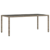 Garden Dining Set 7 pcs Grey 190 x 90 x 75 cm Poly Rattan