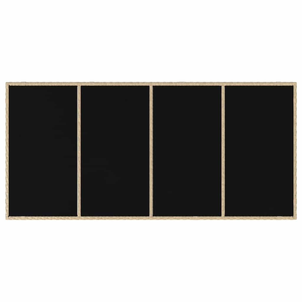 Garden Dining Set 7 pcs Beige and Black Poly Rattan