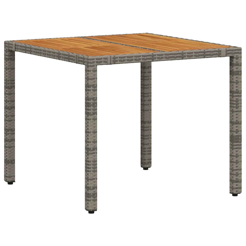 Garden Dining Set 5 pcs Grey 90 x 90 x 75 cm Poly Rattan