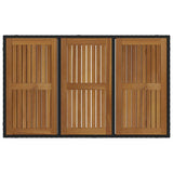 Garden Dining Set 5 pcs Black and Wood 150 x 90 x 75 cm
