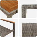 Garden Dining Set 7 pcs Grey Poly Rattan