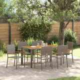 Garden Dining Set 7 pcs Grey Poly Rattan