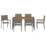 Garden Dining Set 7 pcs Grey Poly Rattan