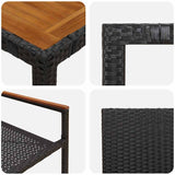 Garden Dining Set 9 pcs Black and Brown 190 x 90 x 75 cm