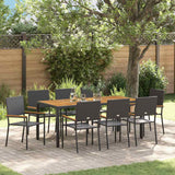 Garden Dining Set 9 pcs Black and Brown 190 x 90 x 75 cm
