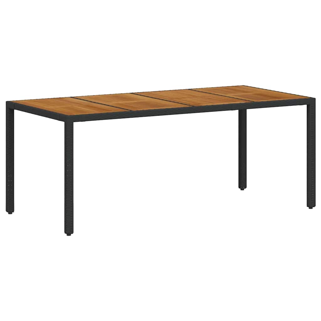 Garden Dining Set 9 pcs Black and Brown 190 x 90 x 75 cm