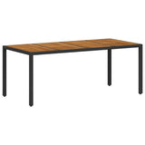 Garden Dining Set 9 pcs Black and Brown 190 x 90 x 75 cm