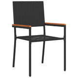 Garden Dining Set 9 pcs Black and Brown 190 x 90 x 75 cm