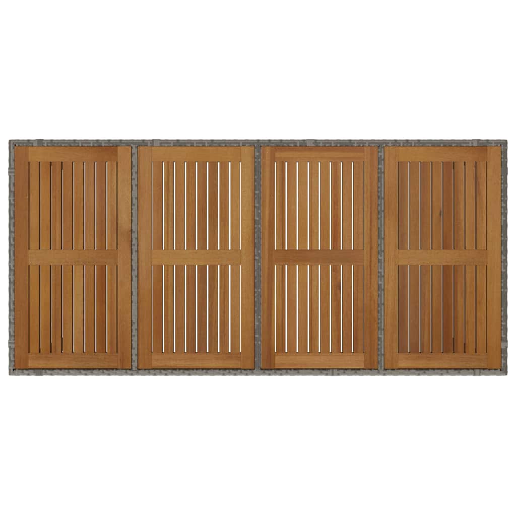 Garden Dining Set 9 pcs Grey 190 x 90 x 75 cm Poly Rattan
