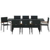 Garden Dining Set 9 pcs Black Poly rattan