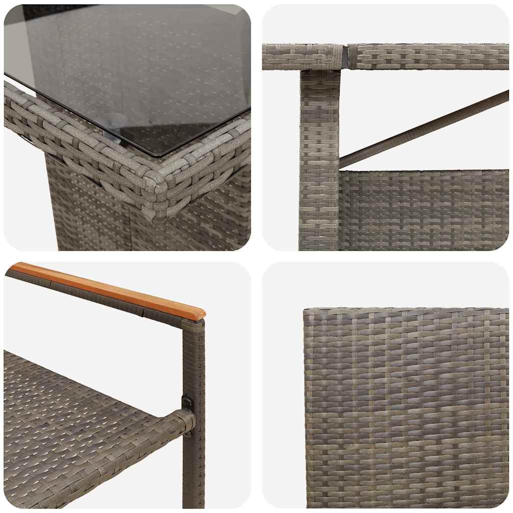 Garden Dining Set 11 pcs Grey Poly rattan