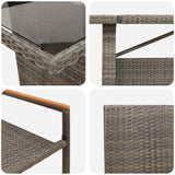 Garden Dining Set 11 pcs Grey Poly rattan