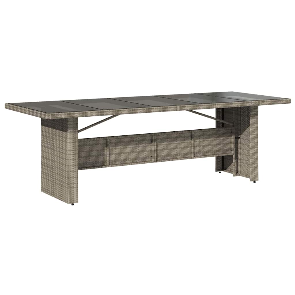 Garden Dining Set 11 pcs Grey Poly rattan