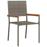 Garden Dining Set 11 pcs Grey Poly rattan