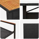 Garden Dining Set 9 pcs Black Poly rattan